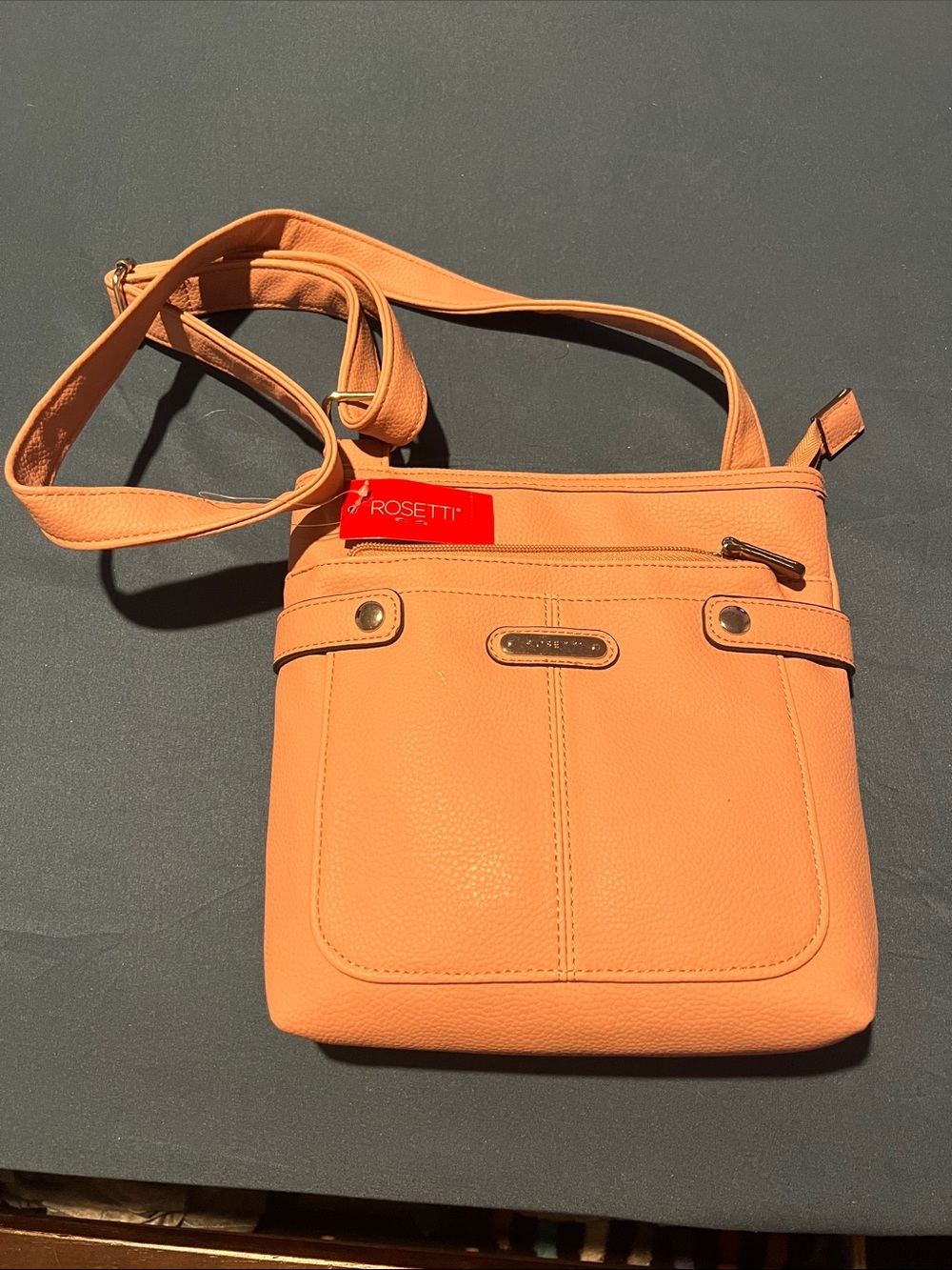 Rosetti Peach-Orange Crossbody Bag with Front Pocket